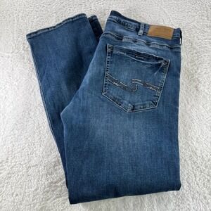 Silver Jeans Men 36X32‎ Blue Denim Grayson Easy Fit Straight Leg Pocket Clean
